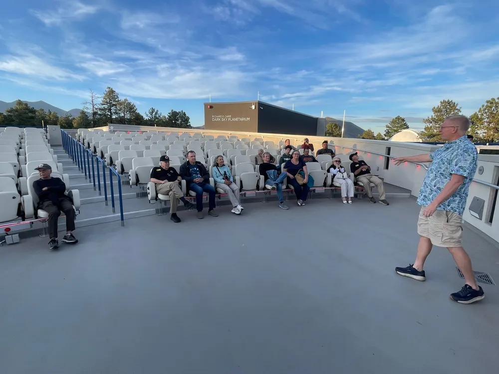PAS members on a private tour of Lowell Observatory's Richard F. Caris Dark Sky Planetarium rooftop deck